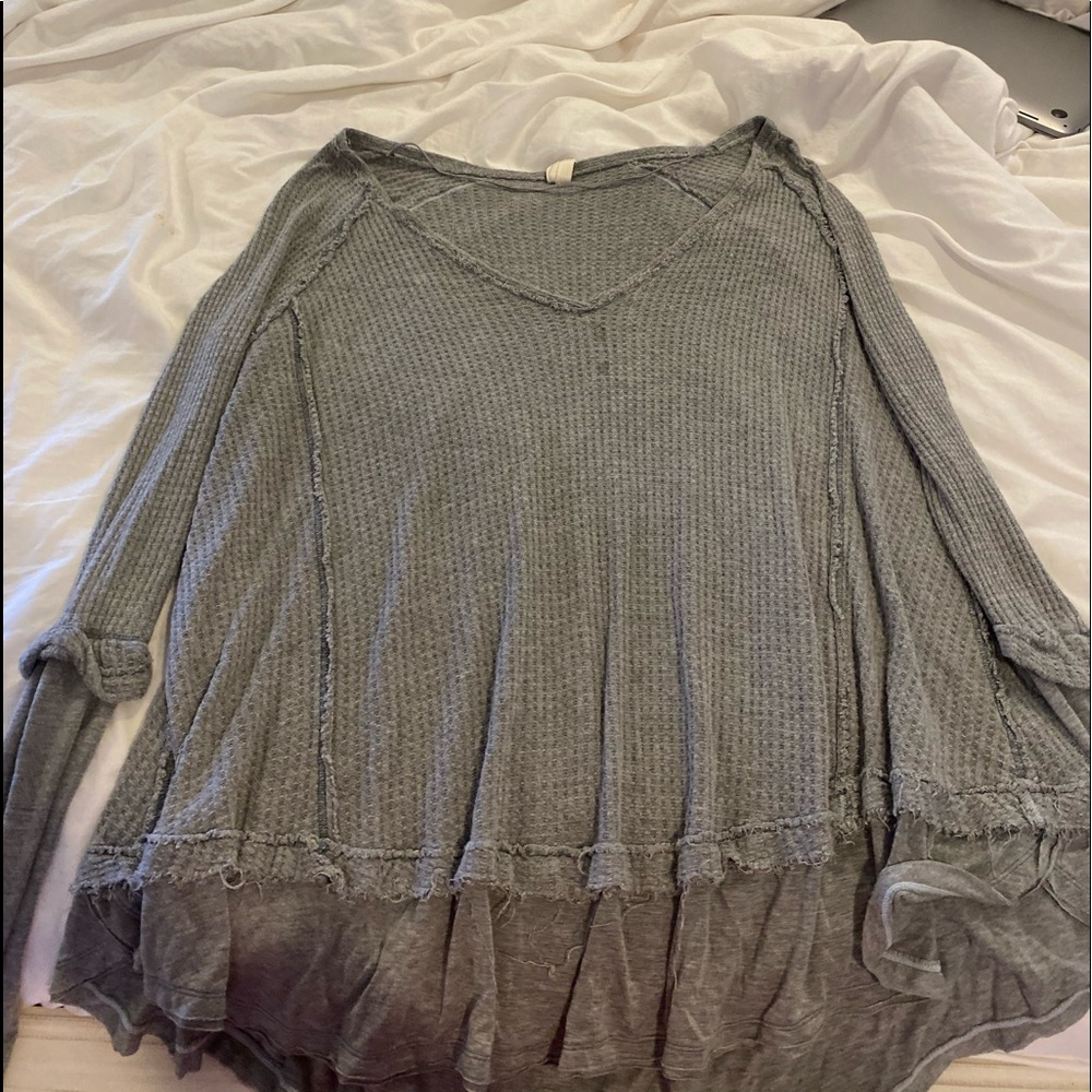 Free People Grey thermal long sleeve